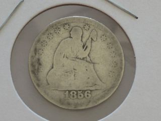 1856 - P Seated Liberty Quarter 90% Silver U.  S.  Coin C8713 photo
