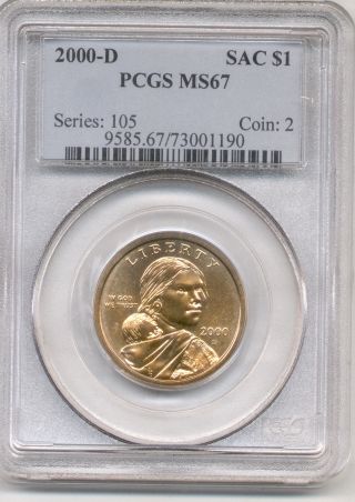 2000 - D Sac$1 Sacagawea Dollar Pcgs Ms67 photo