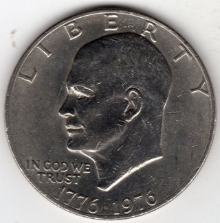 1776 - 1976 Eisenhower Bicentennial Dollar.  Liberty Bell - V Fine photo