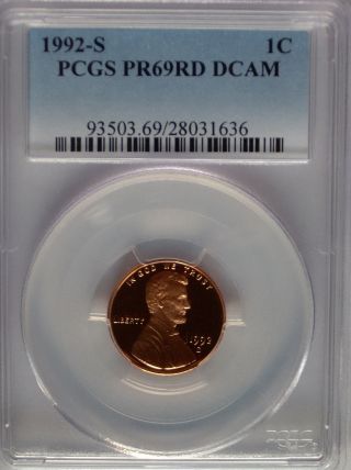 Pcgs 1992 S Proof Lincoln Cent Penny Pr69 Dcam Price Guide$27 Usa Pf Coin photo