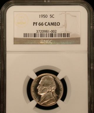 1950 5c Ngc Proof 66 Cameo Amongst The Cream Of The 1950 Nickels photo