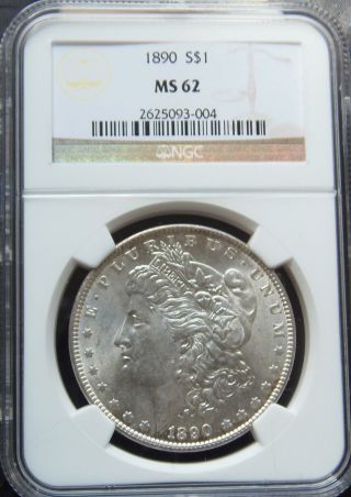 1890 - P - Morgan Dollar - Ms - 62 - Ngc - P - photo