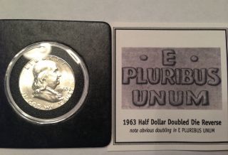 1963 Franklin Half Dollar Doubled Die Reverse Uncirculated photo