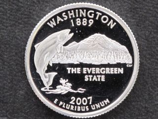 2007 - S Washington Statehood Silver Quarter Dcam Proof U.  S.  Coin D2360 photo