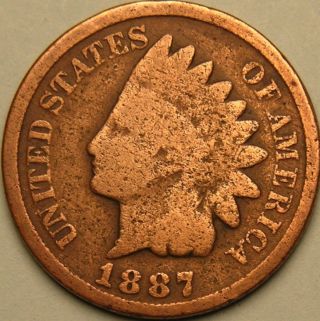 1887 Indian Head Penny,  Ac - 896 photo