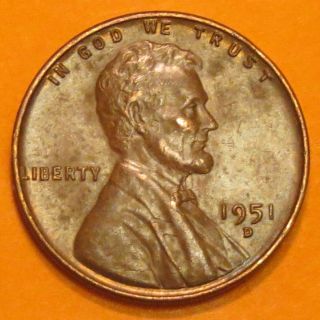 (( (1951 D Copper Penny)) ) photo