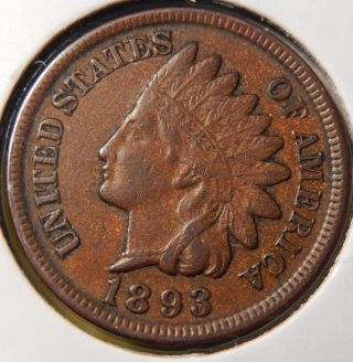 1893 Indian Head Cent Extremely Fine photo