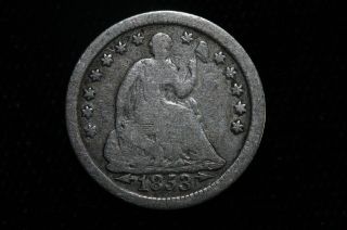 1853 O Liberty Seated Half Dime Coin photo