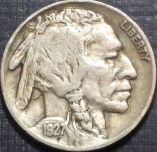 Rare 1927 - P Buffalo Nickel Full Date With Horn Quality Coin Lqqk Now photo