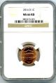2014 P Lincoln Cent Union Shield Ngc Ms 66 Rd Small Cents photo 1