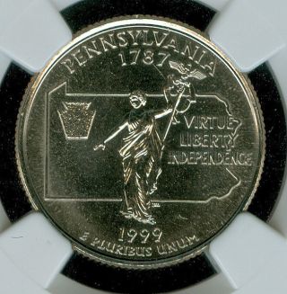 1999 - P Pennsylvania Quarter Ngc Ms68 Finest Registry Pop - 29 1 Higher Rare photo