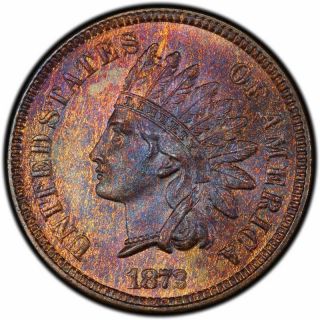 1872 S - 10 Shallow N Indian Head Cent Pcgs Ms 64 Rb.  Photo Seal.  Rare Beauty Wow photo
