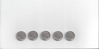 5 - 1937 Buffalo Nickels All Dates Viewable[very Nice] photo