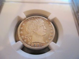 Rare 1901 O Barber Quarter Ngc Vf25 Very Scarce Mid Grade Coin photo