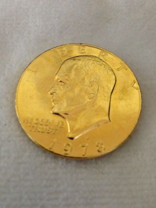 1978 D 24k Gold Plated Eisenhower Ike Dollar Coin Shiny photo