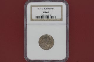 1938 - D Buffalo Nickel Ngc Ms66 photo
