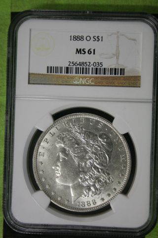 1888 - O Morgan Dollar Vam - 1b H4 Rare Ngc Ms61 photo