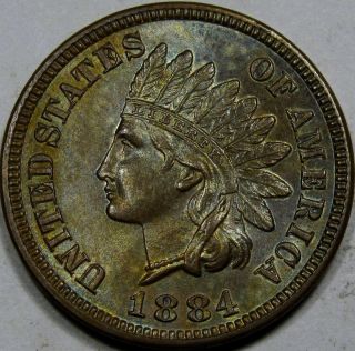1884 Indian Head Cent Gem Unc.  Brown. . .  Flashy And So photo
