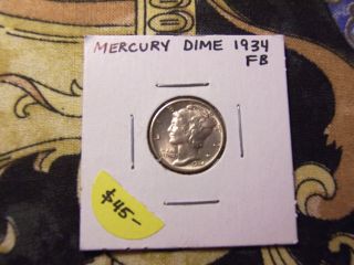 Depression Dime 1934 Mercury Dime Uncertified Uncirculated W/ Full Bands photo