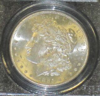 1885 S Brilliant Scarce Date Ms 62 Pcgs Certified Morgan Silver Dollar photo