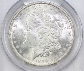 1890 Morgan Silver Dollar Ms 64 Pcgs (8090) photo