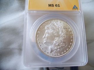 1883 - O Bu Morgan Silver Dollar - Ms 61 Anacs Graded - Shippin photo