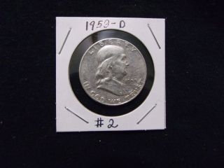 1953 - D Franklin Half Dollar Silver 2 Of 2 photo