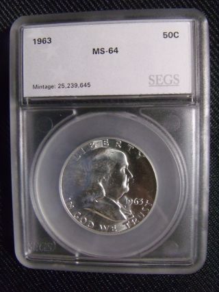 1963 - P Franklin Half Dollar.  Silver. photo