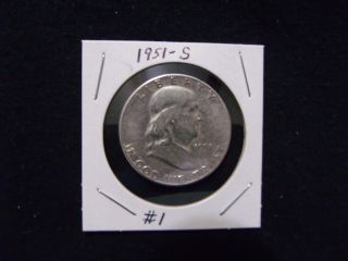 1951 - S Franklin Half Dollar Silver photo
