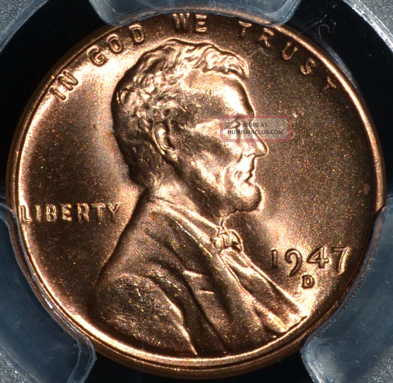 1947 D Lincoln Cent Pcgs Ms66red Stunning Bright Red 99c canada-one-cent-1947-iccs-ms-65-red