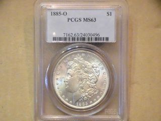 1885 O Morgan Silver Dollar - Pcgs Ms63 photo