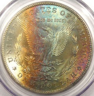 1884 - O Morgan Silver Dollar - Pcgs Ms62 - Rainbow photo