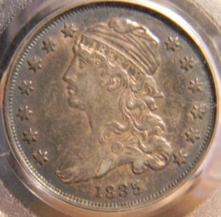 Stunning Looking 1835 Capped Bust Quarter Pcgs Ef 45 Browning - 7 Poss.  Au photo