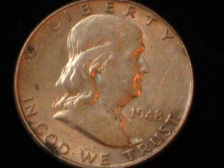 Brilliant Uncirculated 1948 Silver Franklin Half Dollars With Fbl photo