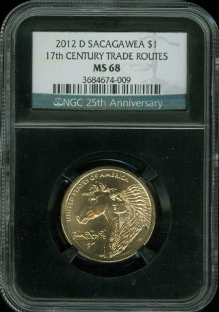 2012 D $1 Sacagawea Ngc Ms68 $1 Coin Native American One Retro photo
