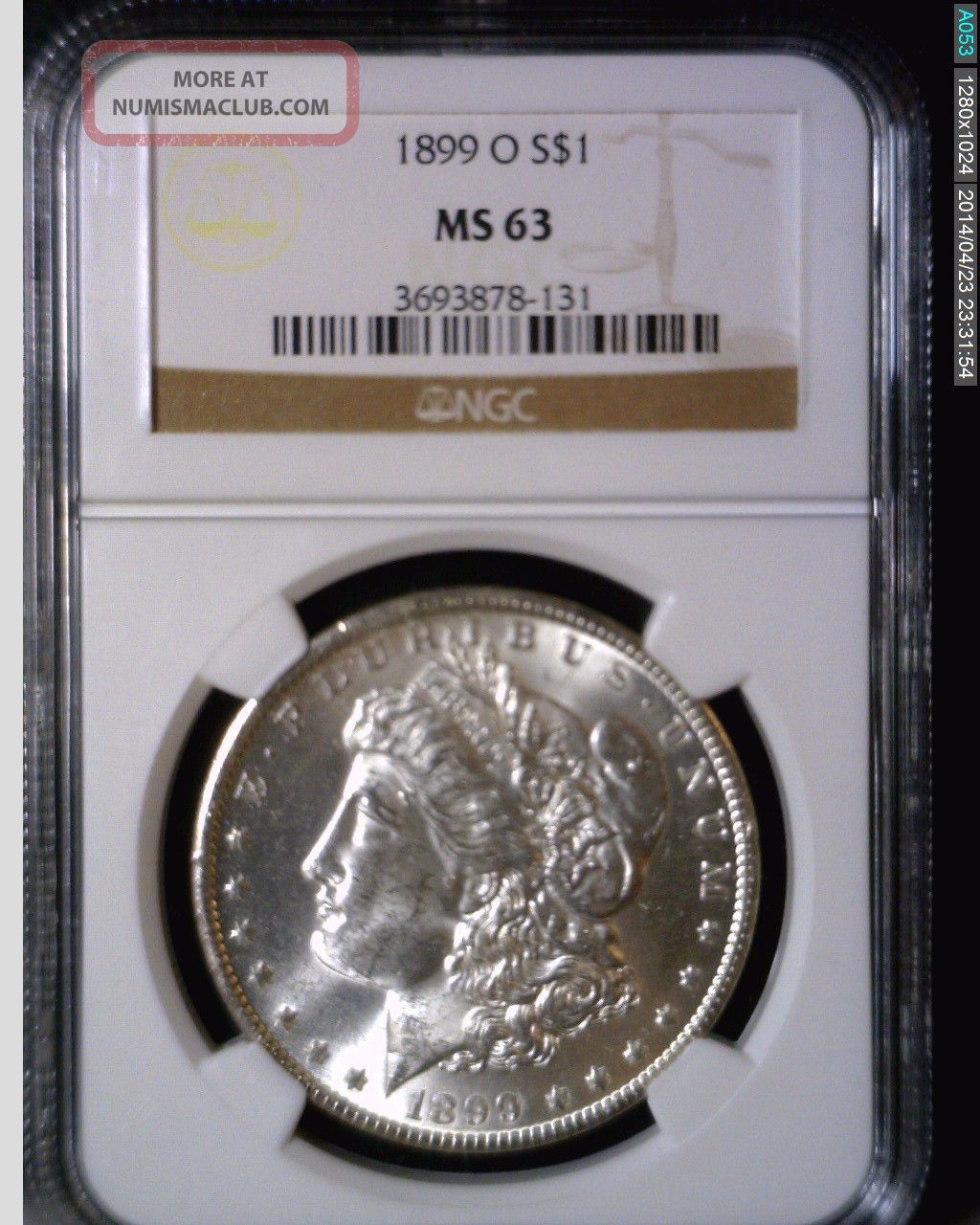 1899 O Morgan Silver Dollar Ngc Ms 63 Coin