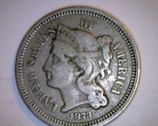 1873 Three Cent Nickel Open 3 3c photo