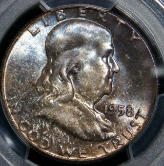 1958 Franklin Half Dollar Pcgs Ms66 – Knockout Awesome Colors photo
