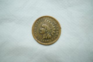 1867 Indian Head Cent 1c Key Date Us Penny photo
