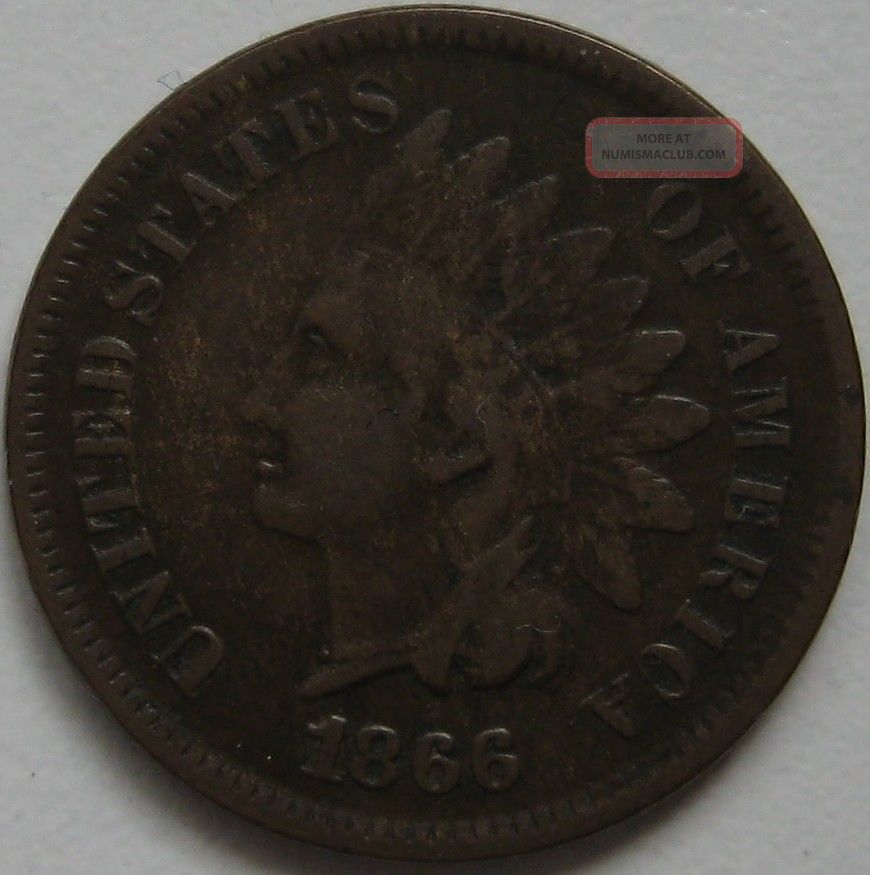 1866 Indian Head Cent Fine
