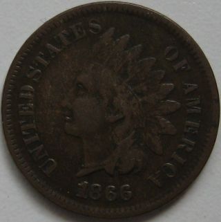 1866 Indian Head Cent Fine photo