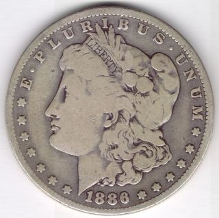 1886 - O Morgan Silver Dollar $1 photo