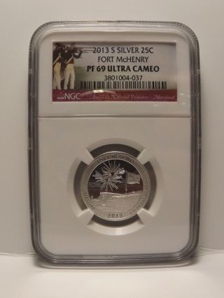 2013 - S Fort Mchenry Silver Atb Quarter Ngc Pf69 Ultra Cameo photo