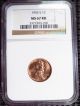 1955 - S Lincoln Cent Ngc Certified Ms - 67 Red Top Pop 3371593 - 106 Small Cents photo 1