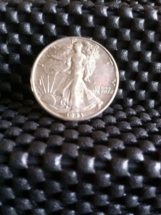 1943 90% Silver Walking Liberty Half Dollar Coin photo