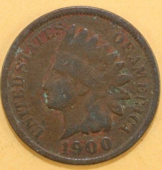 1900 Indian Head Penny Circulated Good Date Ihp 220 photo