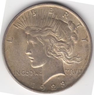 1923 - P U.  S Silver Peace $1 One Dollar Coin - photo