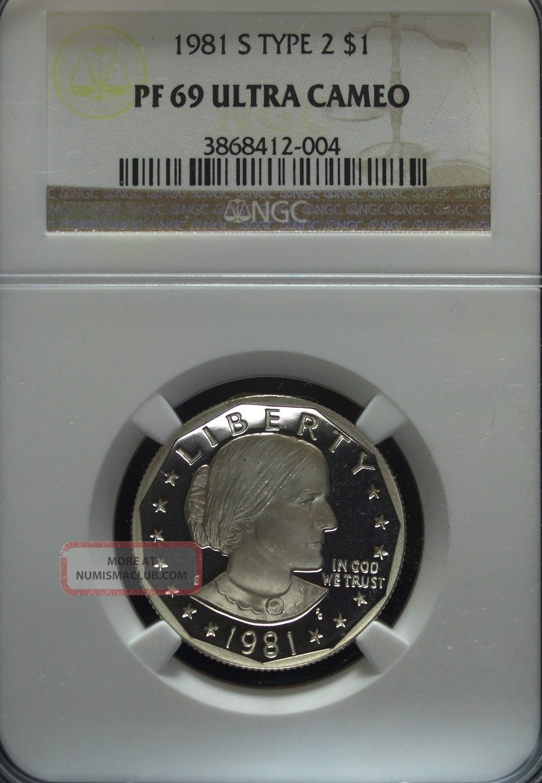 1981 S Ngc Type 2 Proof 69 Ultra Cameo Susan B. Anthony Dollar Gorgeous1107 x 1600