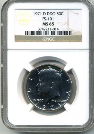1971 - D Double Die Kennedy Fs - 101 Ngc Ms 65 Rare photo