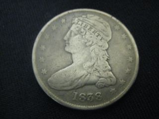1838 Capped Bust Half Dollars,  Reverse Half Dol F/vf Scarce photo